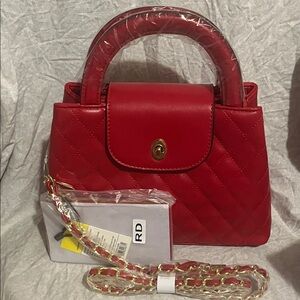 Chic Red Quilted Satchel